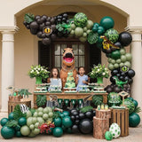 Dinosaur Birthday Party Decorations Includes Green and Brown balloon