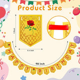 Yellow Beauty Princess Party Supplies 8.2ft Happy Birthday Banner