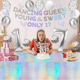 34pcs Dancing Queen Party Decorations 17,Dancing Queen Banner,Silver