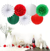 Red Green White Christmas Party Decorations 20pcs Mexican Italian