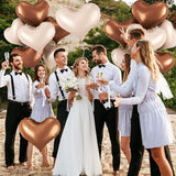 Paready 24 Inch Beige Brown Heart Balloons, Coffee Apricot Heart