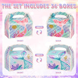 36 Pack Cute Mermaid Party Favor Treat Boxes Small Ocean Gable Boxes