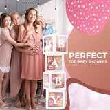 Baby Shower Boxes with Letters White Boxes with Rose Gold Dusty Pink