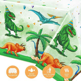 WERNNSAI Dinosaur Party Decorations - 2PCS Dinosaur Tablecloth Three