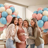 60pcs Gender Reveal Balloons, Dusty Pink Dusty Blue Sand White