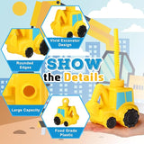 12 Set Excavator Truck Cups with Straws Tractor Birthday Party