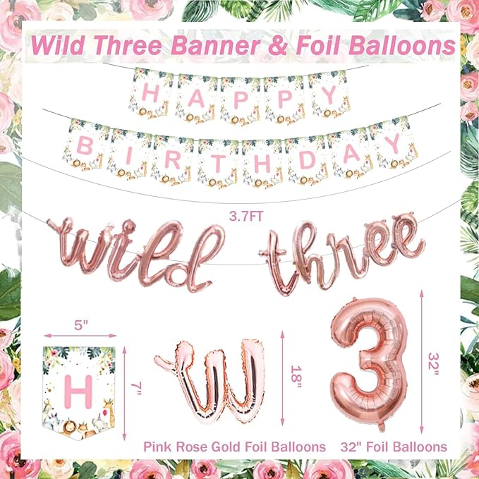 231 PCs Young Wild and Three Decorations Girl Hombae Jungle Safari