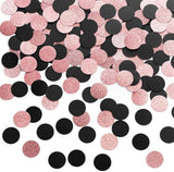 Rose Gold Glitter and Black Confetti Table Decoration for Valentine's