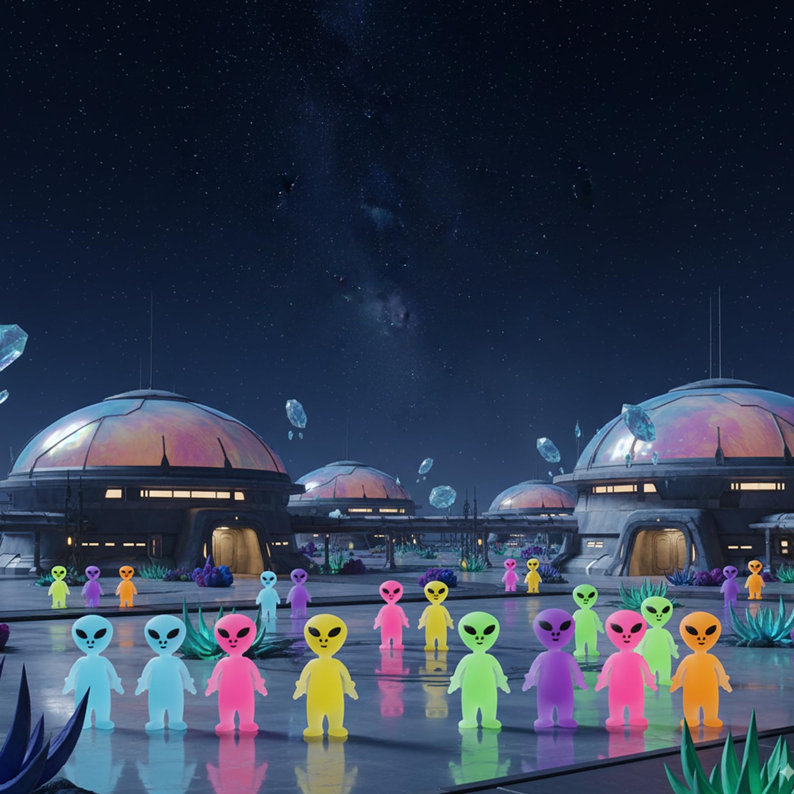 60 Pcs Colorful Mini Alien Figures Bulk Glow in The Dark