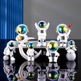Ni-JASW Gradient Astronaut Statues Set of 3, Spaceman Sculpture