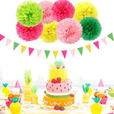 Hawaiian Summer Pool Party Decorations Paper Flowers Lanterns 15pcs