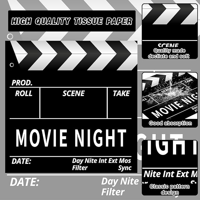 140pcs Movie Night Supplies Now Showing Convenient Paper Tableware