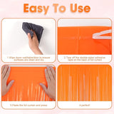 Voircoloria 4 Pack Orange Foil Fringe Backdrop Curtains, Tinsel