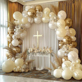 Pearl White Balloon Garland Double Stuffed Sand White Balloons