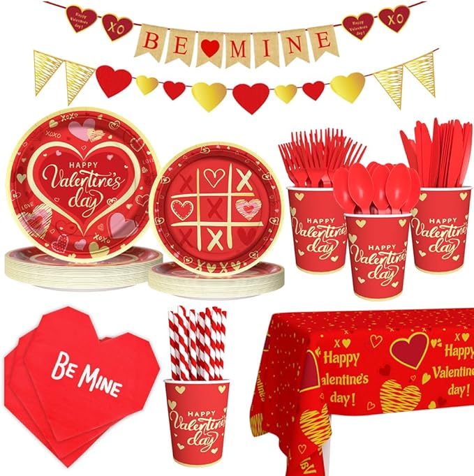 Valentine's Day Party Supplies Red Heart Love