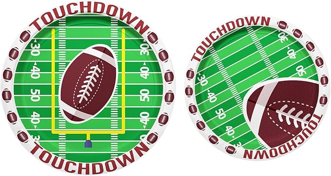 Football Party Supplies Kit Serve 25 Includes Dinner & Dessert