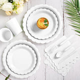 Vyntra 175 Pcs White Disposable Paper Plates and Napkins Set for 25,