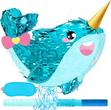 WERNNSAI Narwhal Piñata - Girl Narwhal Party Piñata Game Whale Ocean