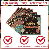 Retirement Decorations for Women Men 96 Pcs Happy Retirement Plates