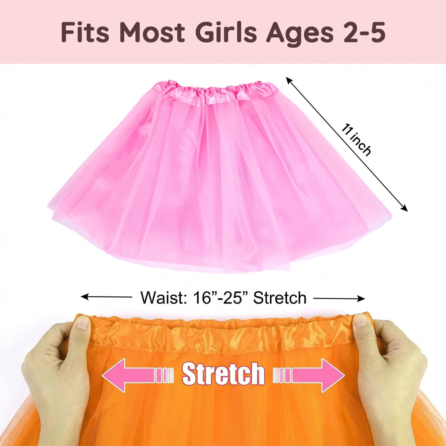 Koogel 4PCS Tutu for Toddler Girls, Multicolor Skirts for Toddler