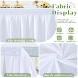 PARTISKY White Polyester Table cloth for Rectangle Tables 6f, Wrinkle