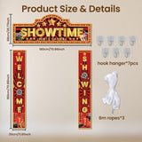 3 Pcs Movie Night Decorations Porch Sign Banner Showtime Movie Theme