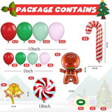 Christmas Balloon Garland Xmas Green Red White Arch kit Macaron