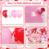Valentine's Day Balloon Garland Arch Kit I Love You Banner Red Pink