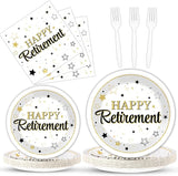 100PCS Retirement Party Supplies Happy Retirements Paper Plates