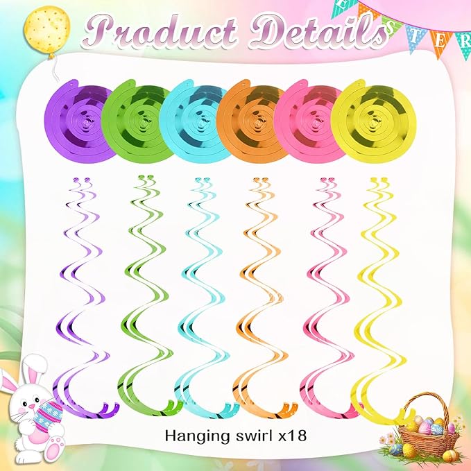53pcs Easter Decorations for Home Easter Garland Happy Easter Banner