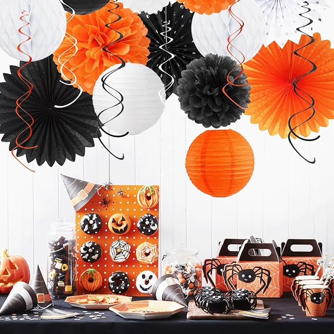 Black-White Orange Happy-Halloween Party-Decorations - 21pcs Birthday