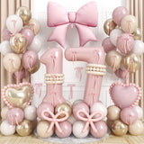 40 Inch Dusty Pink 17 Number Balloon for Girls 17th Birthday