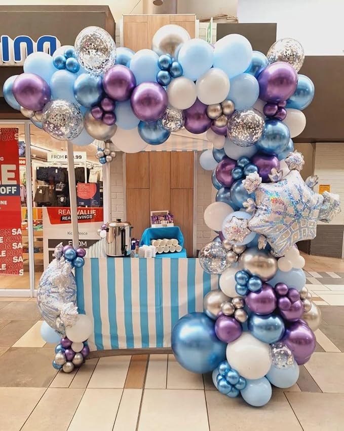 Frozen Balloon Arch Garland Kit, 164Pcs Winter Wonderland Balloon