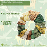 170Pcs Jungle Safari Balloons Arch Garland Kit Sage Green Brown