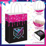 Gilprop 24 Pcs Baseball Black Drip Ice Cream Gifts Bags with Handles