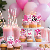 Yoomod 36PCS Cowgirl Cake Cupcake Toppers for Disco Let's Go Girls