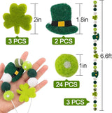 3 Pack Felt St Patrick's Day Decorations Garland 6.6 Feet Pom Pom