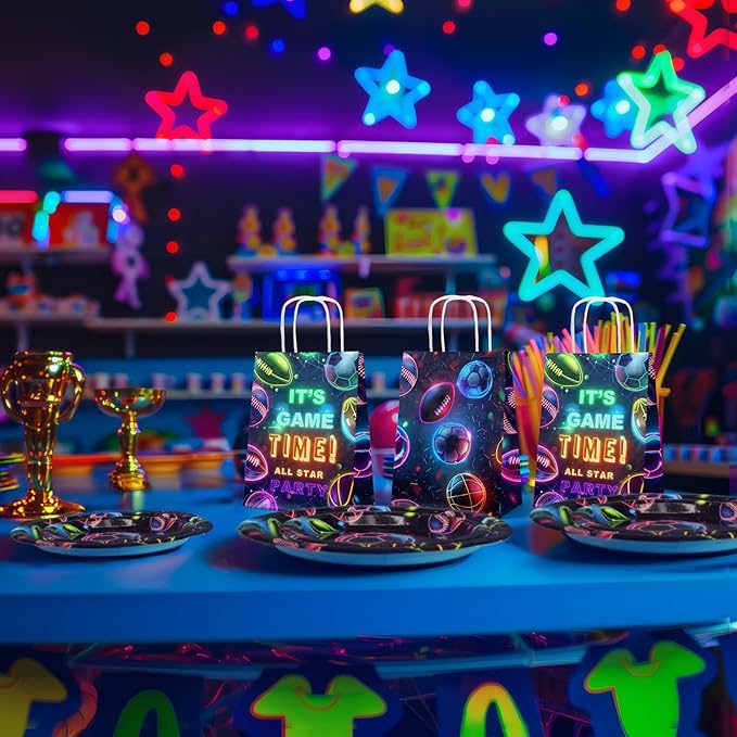 Neon Sports Party Supplies Serves 20 Glow Sports Birthday Party