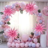 8 Pcs Star Balloons, Huge Pink Explosion Star Aluminum Foil Spike