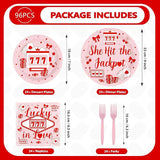 96Pcs Casino Themed Bachelorette Party Supplies She Hit The Jackpot
