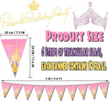 49ft Princess Birthday Decorations Flag Banner Theme Triangle Flags