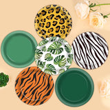 60Pcs Jungle Safari Party Paper Plates for Wild Animal Party