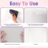 Voircoloria 4 Pack White Foil Fringe Backdrop Curtains, Tinsel