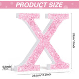 Qunclay Pink Crystal Diamond Letter Wall Decor, Glitter Wooden Bling