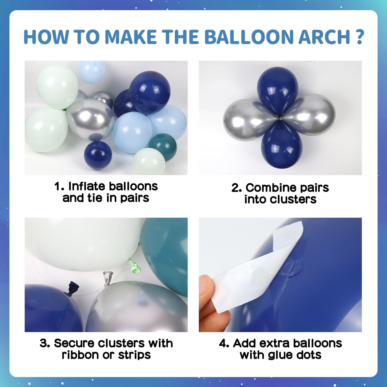 167pcs Space Balloons Arch Kit - Outer Space Party Decorations with