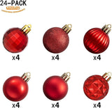 XmasExp 24ct Christmas Ornaments Shatterproof Christmas Ball