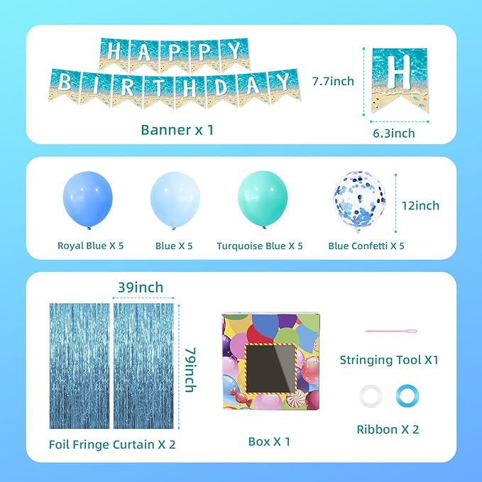 Beach Party Decorations Pool Party Plates and Napkins Sets 300 GSM
