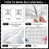 White Square Foil Balloons 25 Pcs Metallic White Balloons Wall