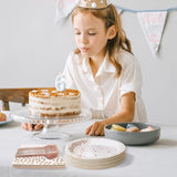 Serves 35 Guests White and Rose Gold Party Supplies,White and Rose