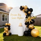 Black Metallic Gold Balloons Graduations Clear Confetti Balloons